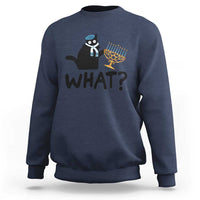 Funny What Hanukkah Black Cat Sweatshirt - Wonder Print Shop