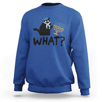 Funny What Hanukkah Black Cat Sweatshirt - Wonder Print Shop