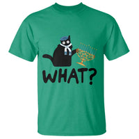 Funny What Hanukkah Black Cat T Shirt - Wonder Print Shop