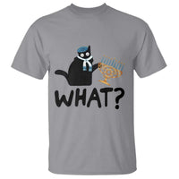 Funny What Hanukkah Black Cat T Shirt - Wonder Print Shop