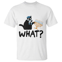 Funny What Hanukkah Black Cat T Shirt - Wonder Print Shop