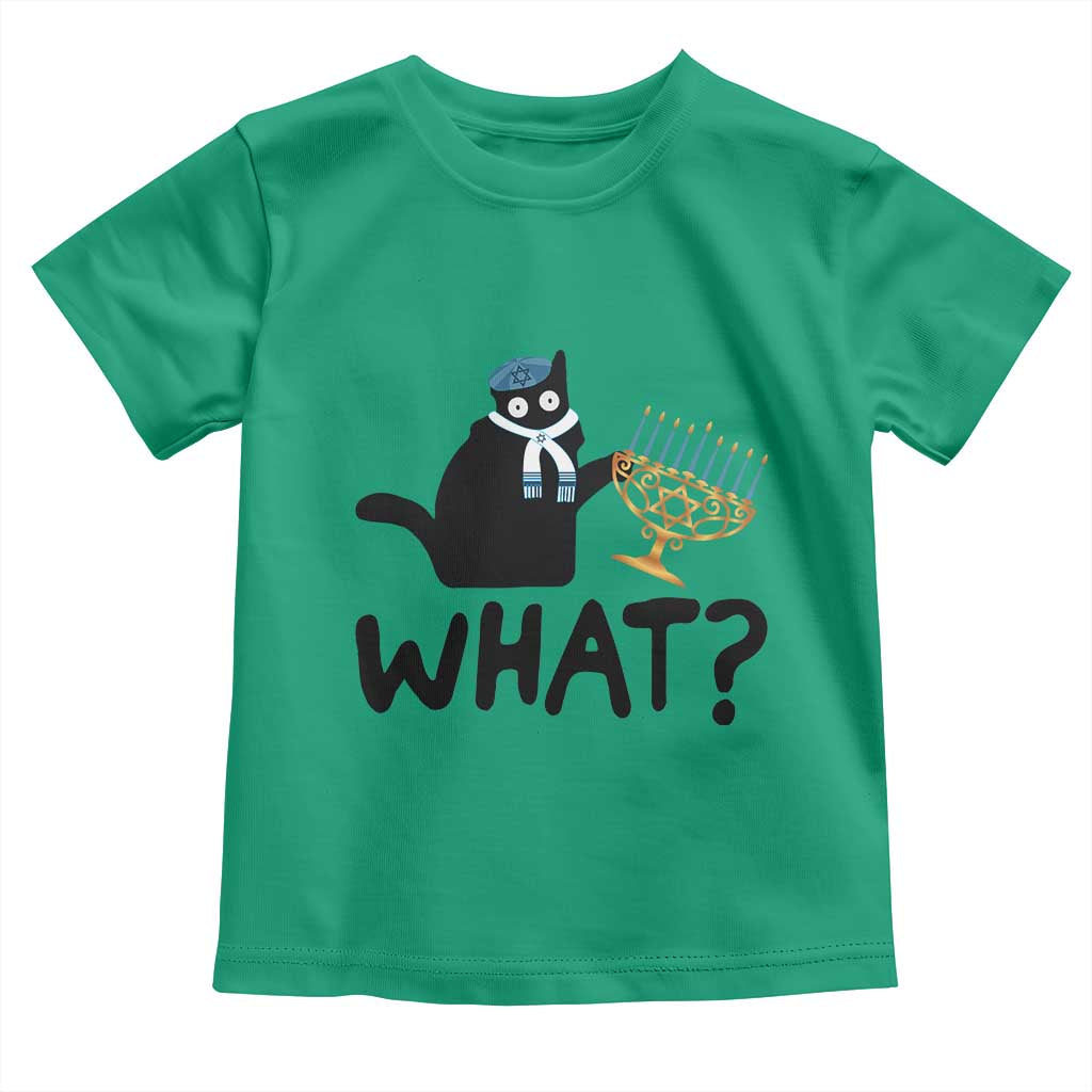 Funny What Hanukkah Black Cat Toddler T Shirt