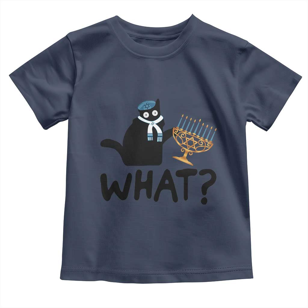 Funny What Hanukkah Black Cat Toddler T Shirt