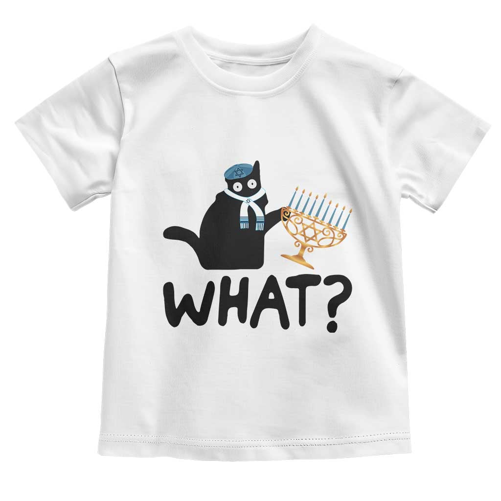 Funny What Hanukkah Black Cat Toddler T Shirt