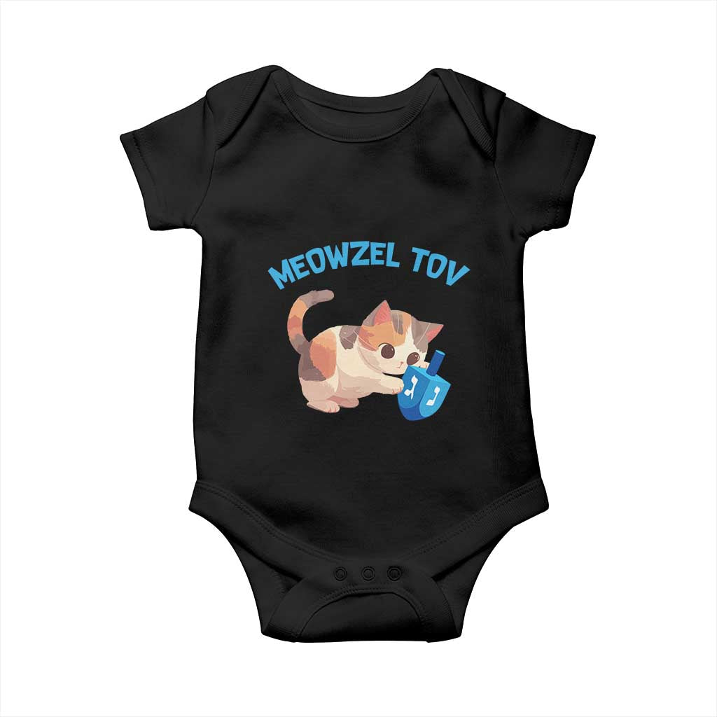 Funny Hanukkah Cats Baby Onesie Meowzel Tov Dreidels Chanukah Jewish Festival