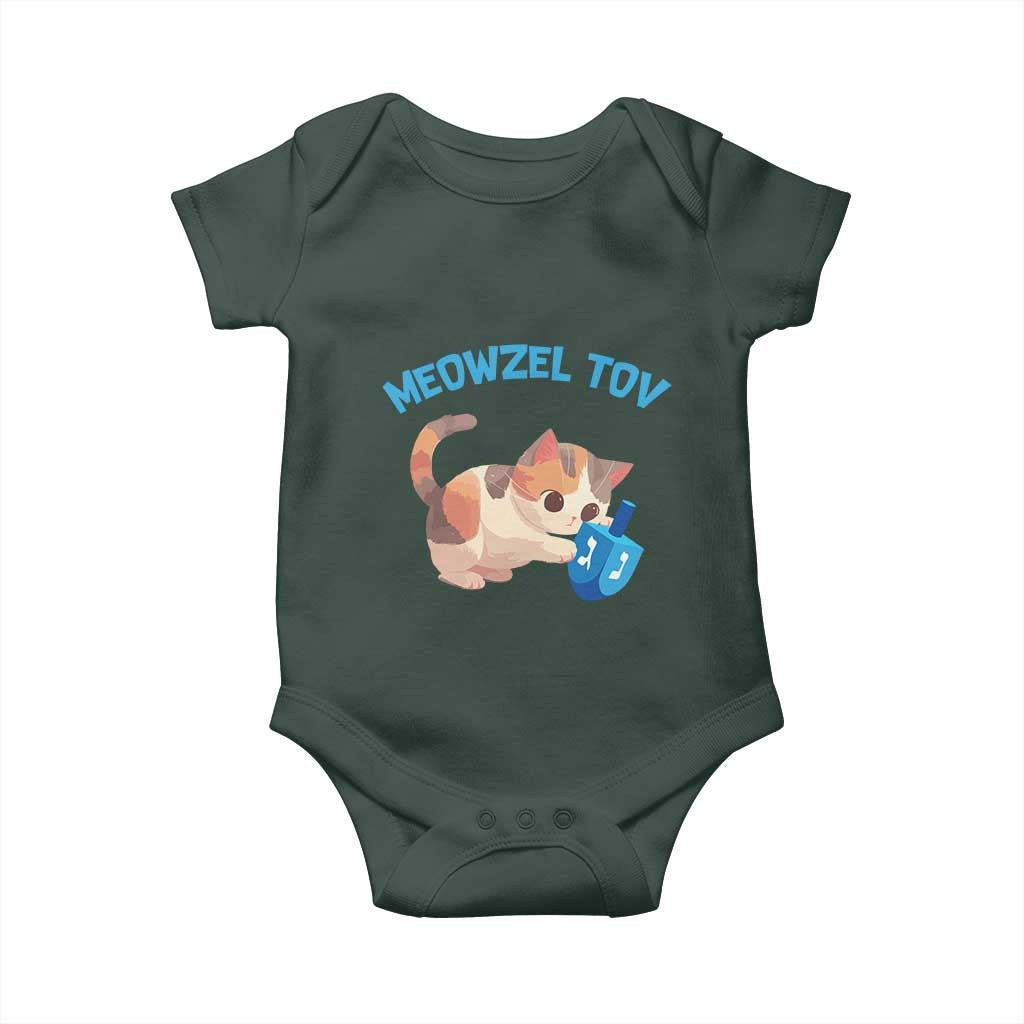 Funny Hanukkah Cats Baby Onesie Meowzel Tov Dreidels Chanukah Jewish Festival