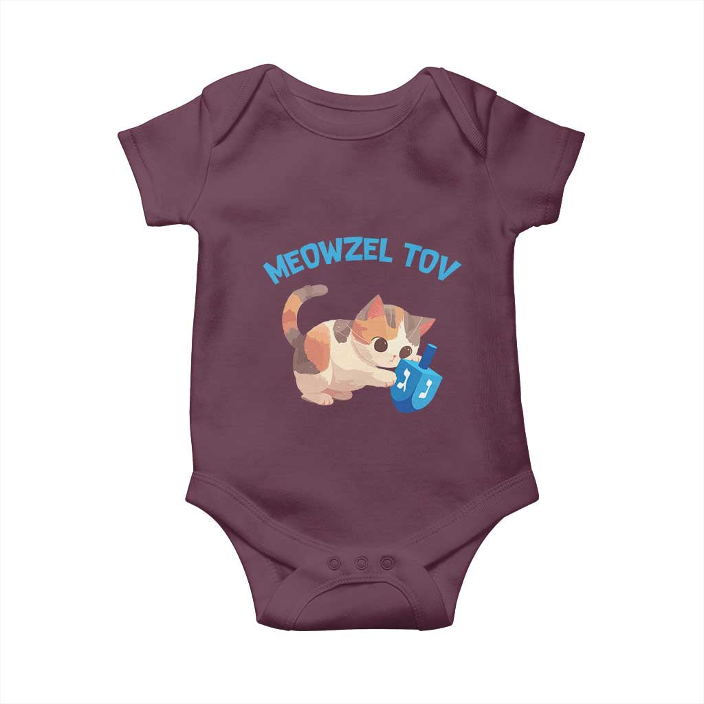 Funny Hanukkah Cats Baby Onesie Meowzel Tov Dreidels Chanukah Jewish Festival
