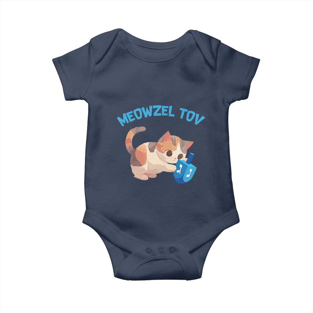 Funny Hanukkah Cats Baby Onesie Meowzel Tov Dreidels Chanukah Jewish Festival