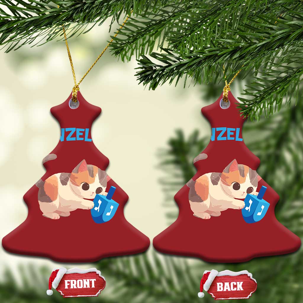 Funny Hanukkah Cats Christmas Ornament Meowzel Tov Dreidels Chanukah Jewish Festival - Wonder Print Shop