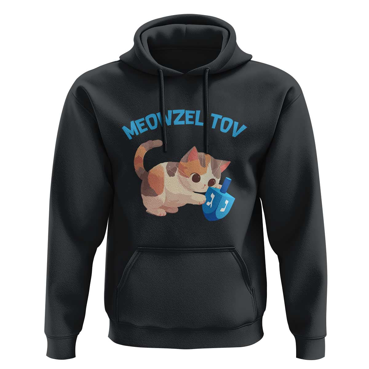 Funny Hanukkah Cats Hoodie Meowzel Tov Dreidels Chanukah Jewish Festival