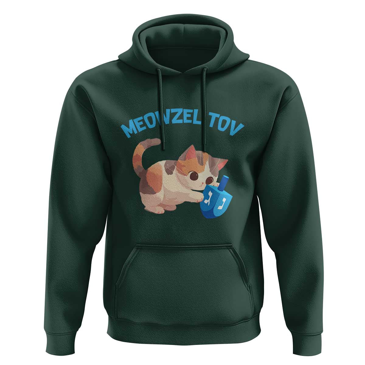 Funny Hanukkah Cats Hoodie Meowzel Tov Dreidels Chanukah Jewish Festival