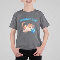 Funny Hanukkah Cats T Shirt For Kid Meowzel Tov Dreidels Chanukah Jewish Festival - Wonder Print Shop