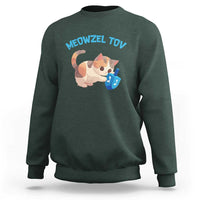 Funny Hanukkah Cats Sweatshirt Meowzel Tov Dreidels Chanukah Jewish Festival - Wonder Print Shop