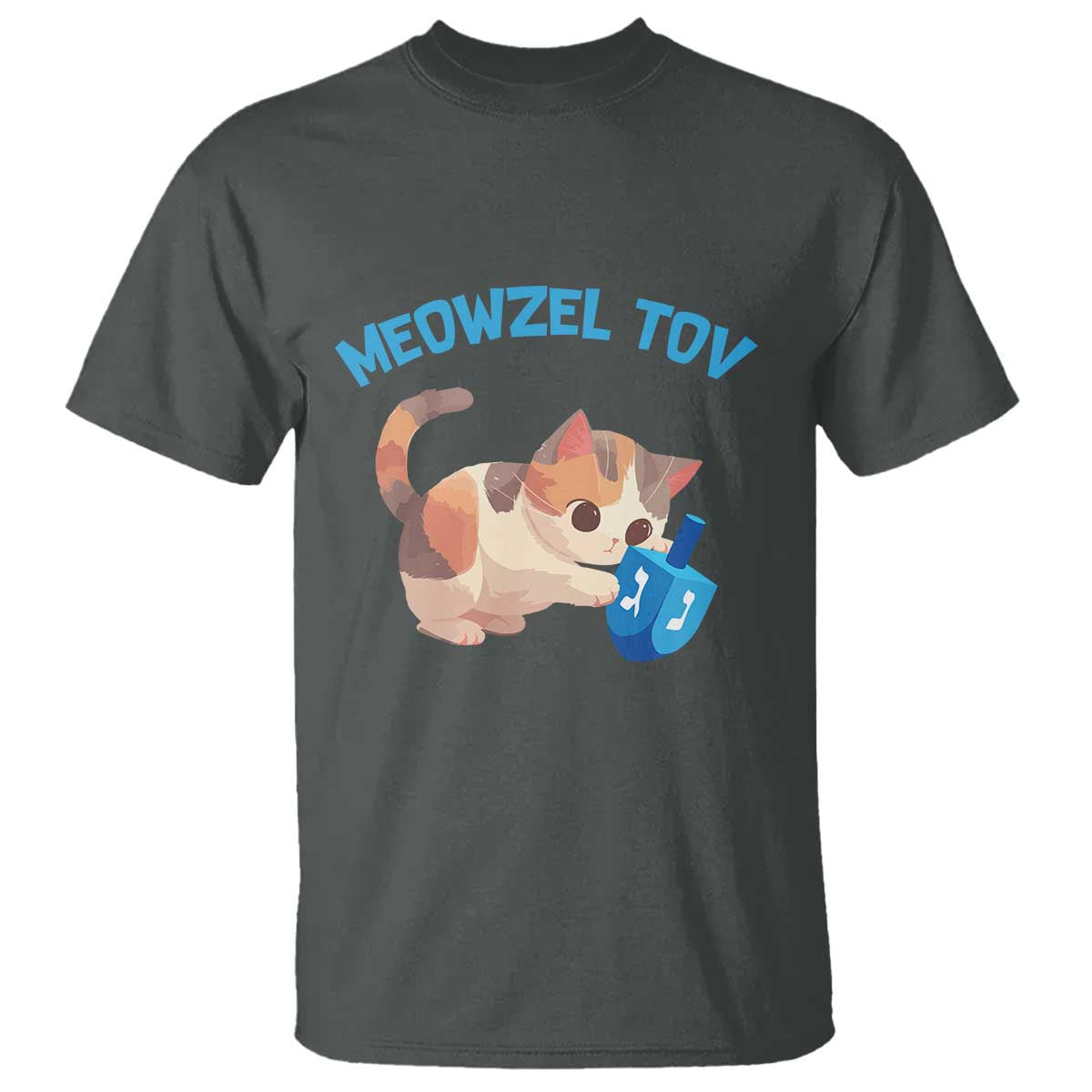 Funny Hanukkah Cats T Shirt Meowzel Tov Dreidels Chanukah Jewish Festival - Wonder Print Shop