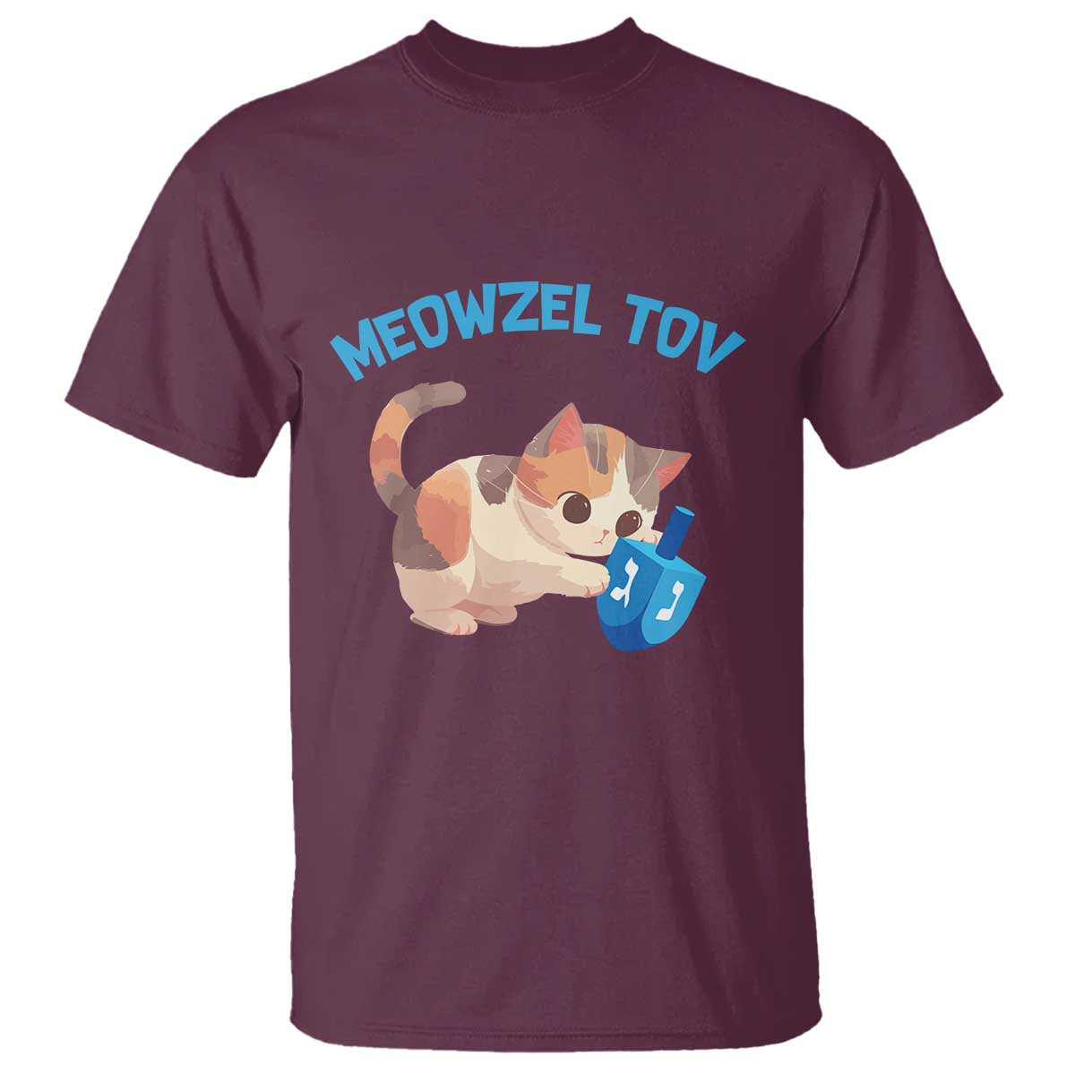 Funny Hanukkah Cats T Shirt Meowzel Tov Dreidels Chanukah Jewish Festival - Wonder Print Shop