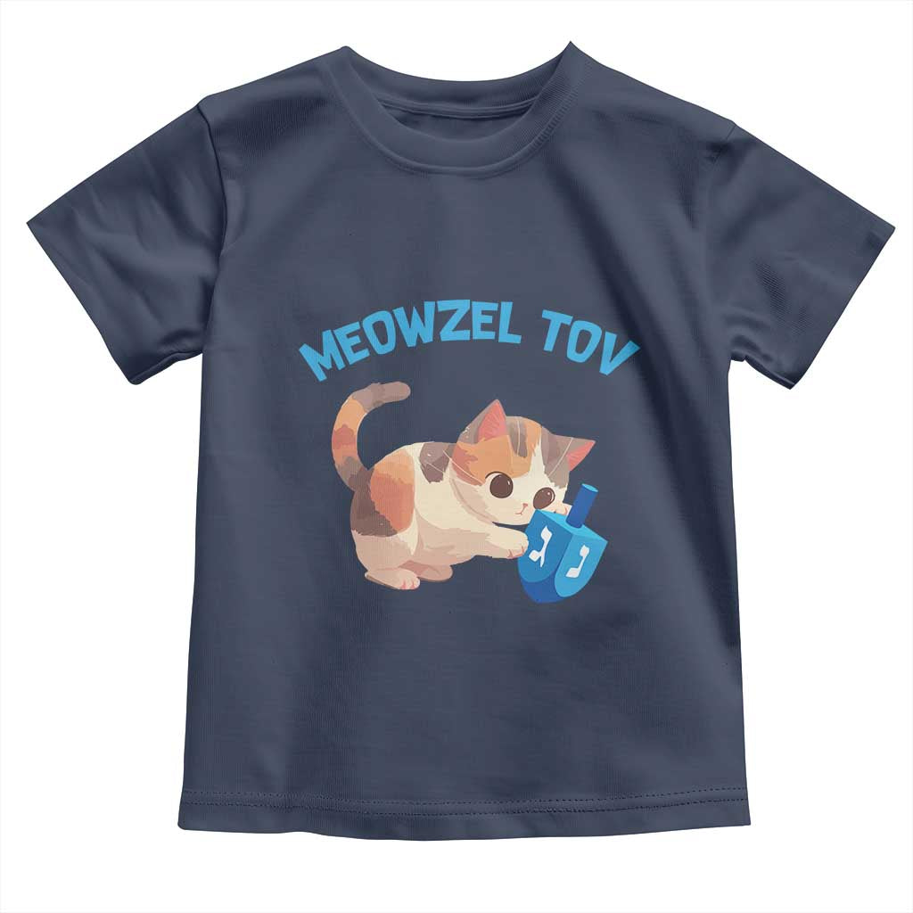 Funny Hanukkah Cats Toddler T Shirt Meowzel Tov Dreidels Chanukah Jewish Festival
