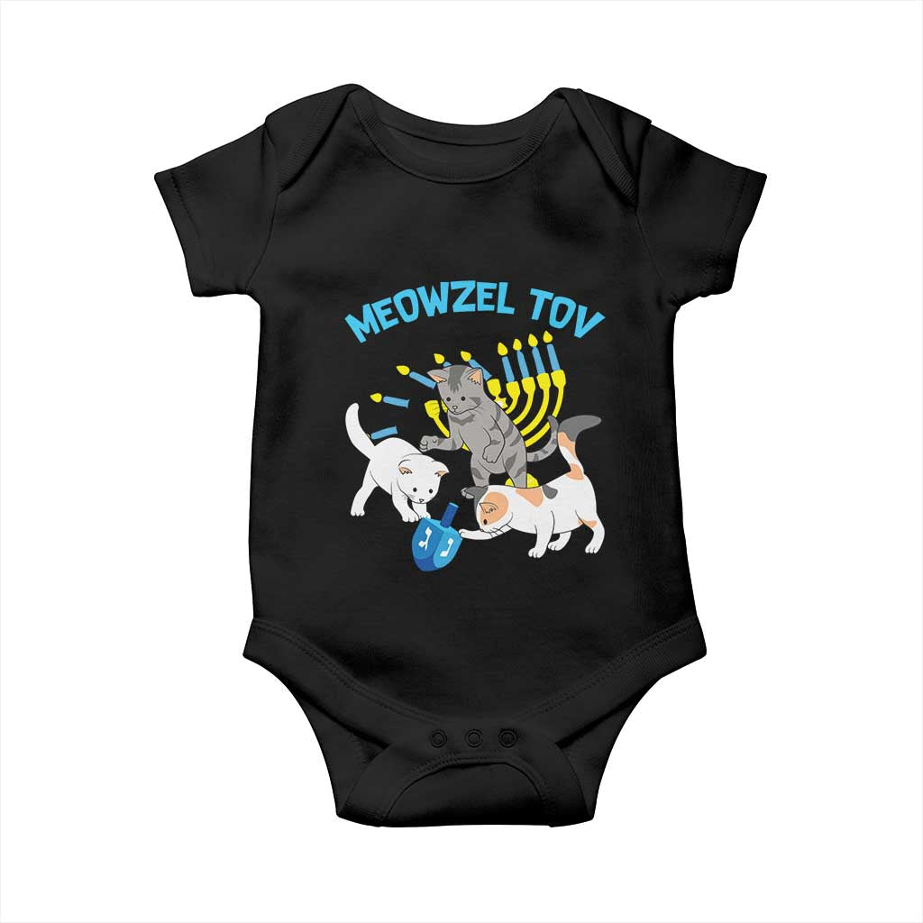 Funny Hanukkah Cats Baby Onesie Meowzel Tov Dreidels Menorah Chanukah Jewish Festival