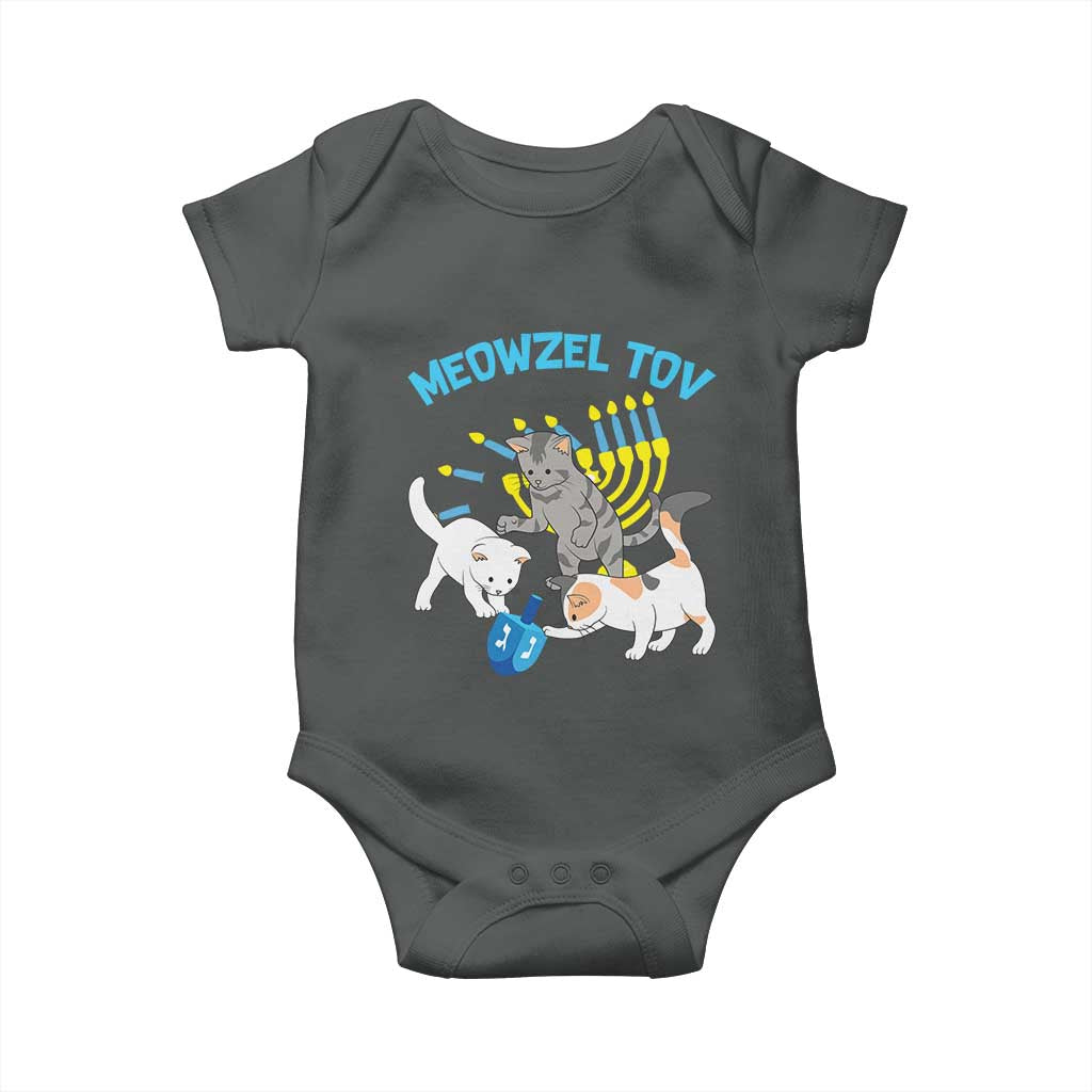 Funny Hanukkah Cats Baby Onesie Meowzel Tov Dreidels Menorah Chanukah Jewish Festival