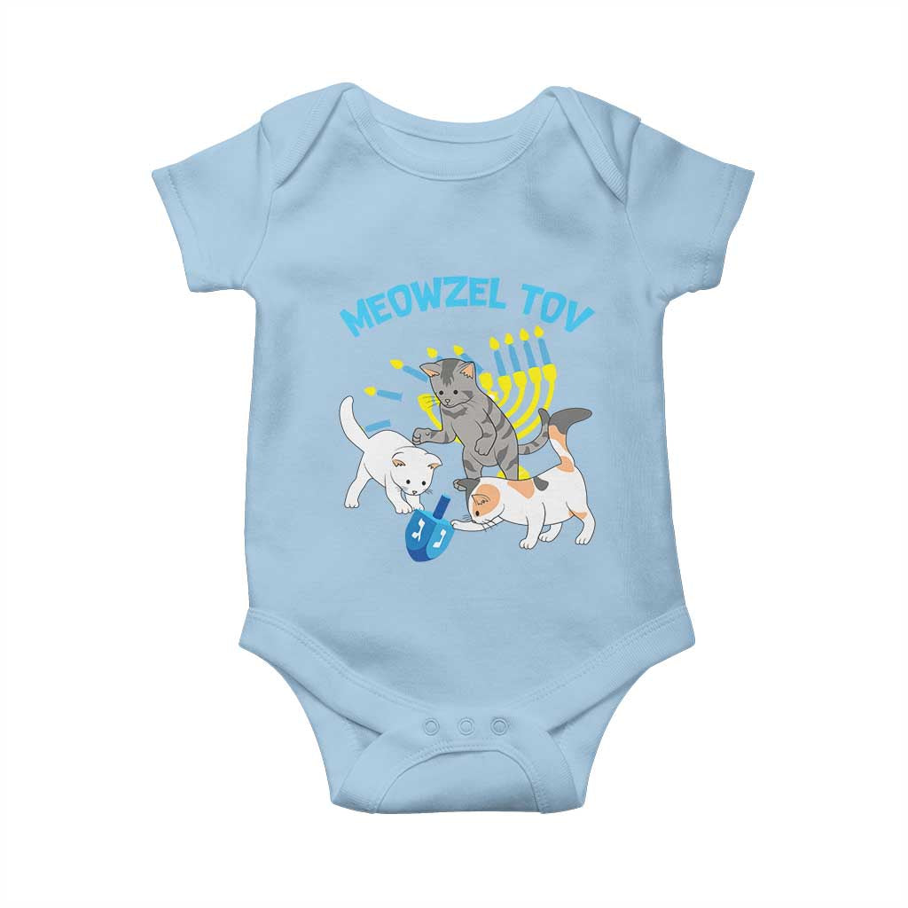 Funny Hanukkah Cats Baby Onesie Meowzel Tov Dreidels Menorah Chanukah Jewish Festival