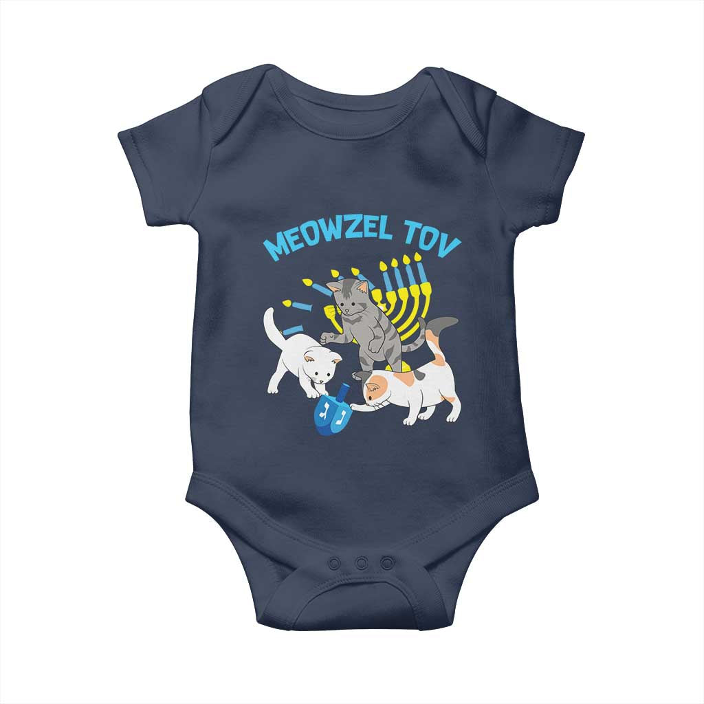Funny Hanukkah Cats Baby Onesie Meowzel Tov Dreidels Menorah Chanukah Jewish Festival