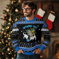 Funny Chanukah Cats Hanukkah Ugly Sweater Meowzel Tov Dreidels Menorah Chanukah Jewish Festival - Wonder Print Shop