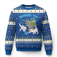 Funny Chanukah Cats Hanukkah Ugly Sweater Meowzel Tov Dreidels Menorah Chanukah Jewish Festival - Wonder Print Shop