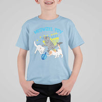 Funny Hanukkah Cats T Shirt For Kid Meowzel Tov Dreidels Menorah Chanukah Jewish Festival - Wonder Print Shop