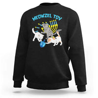 Funny Hanukkah Cats Sweatshirt Meowzel Tov Dreidels Menorah Chanukah Jewish Festival - Wonder Print Shop