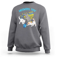 Funny Hanukkah Cats Sweatshirt Meowzel Tov Dreidels Menorah Chanukah Jewish Festival - Wonder Print Shop