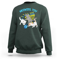 Funny Hanukkah Cats Sweatshirt Meowzel Tov Dreidels Menorah Chanukah Jewish Festival - Wonder Print Shop
