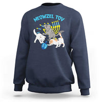 Funny Hanukkah Cats Sweatshirt Meowzel Tov Dreidels Menorah Chanukah Jewish Festival - Wonder Print Shop