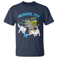 Funny Hanukkah Cats T Shirt Meowzel Tov Dreidels Menorah Chanukah Jewish Festival - Wonder Print Shop