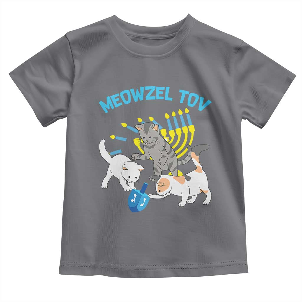 Funny Hanukkah Cats Toddler T Shirt Meowzel Tov Dreidels Menorah Chanukah Jewish Festival