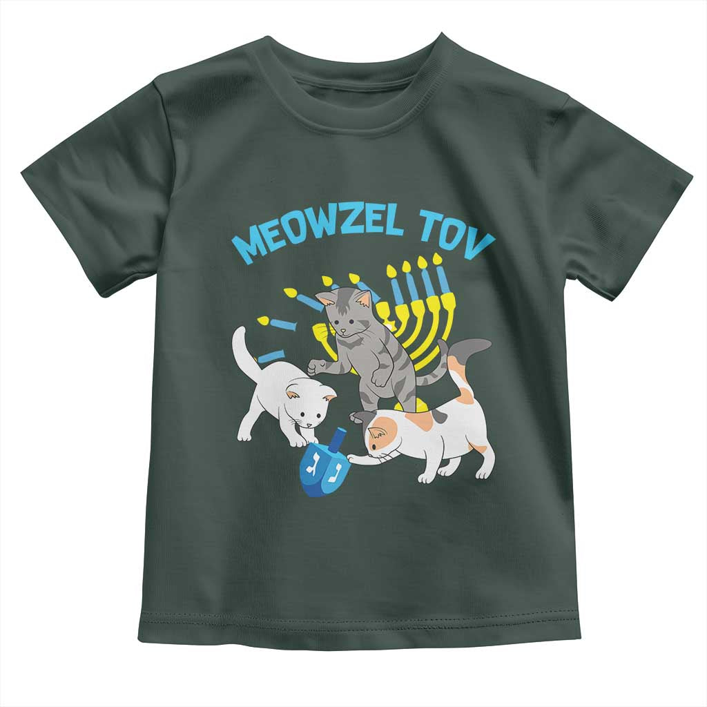 Funny Hanukkah Cats Toddler T Shirt Meowzel Tov Dreidels Menorah Chanukah Jewish Festival