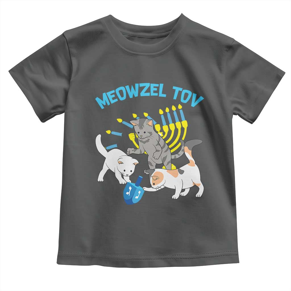 Funny Hanukkah Cats Toddler T Shirt Meowzel Tov Dreidels Menorah Chanukah Jewish Festival