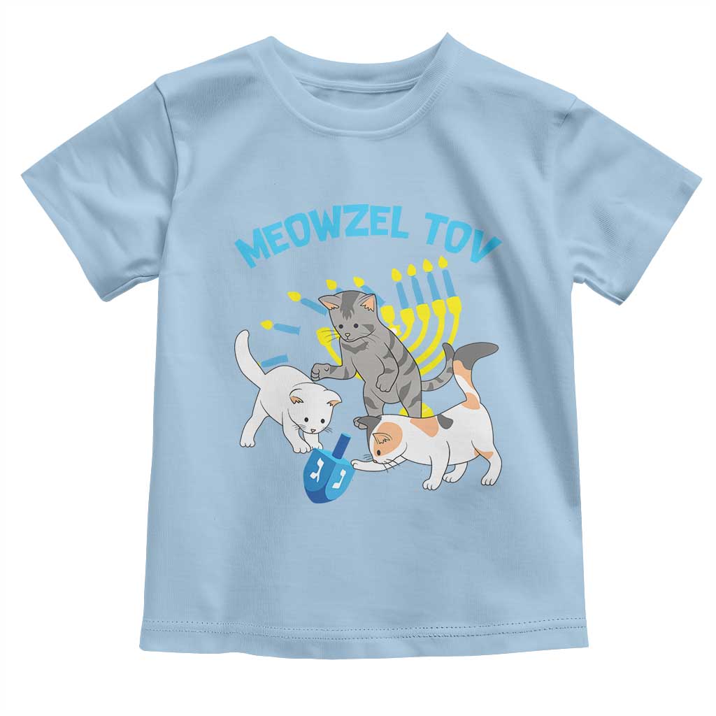 Funny Hanukkah Cats Toddler T Shirt Meowzel Tov Dreidels Menorah Chanukah Jewish Festival
