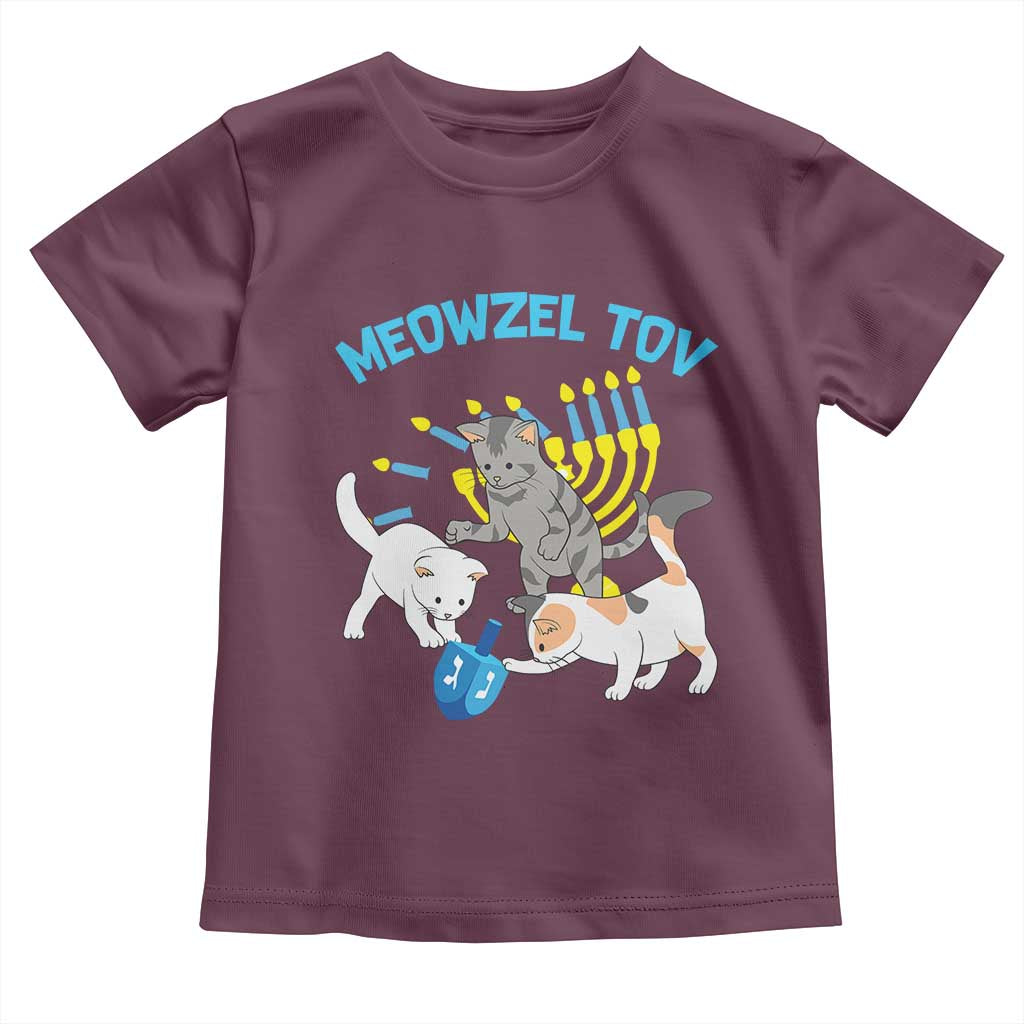 Funny Hanukkah Cats Toddler T Shirt Meowzel Tov Dreidels Menorah Chanukah Jewish Festival