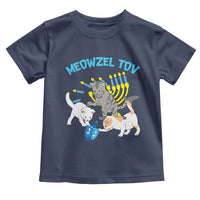Funny Hanukkah Cats Toddler T Shirt Meowzel Tov Dreidels Menorah Chanukah Jewish Festival