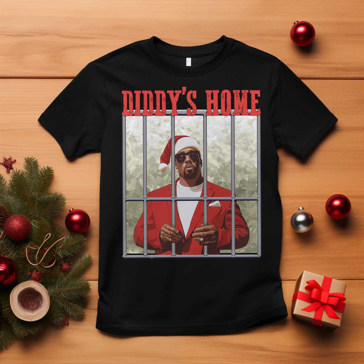 Funny Dirty Christmas Santa Diddy's Home T Shirt - Wonder Print Shop
