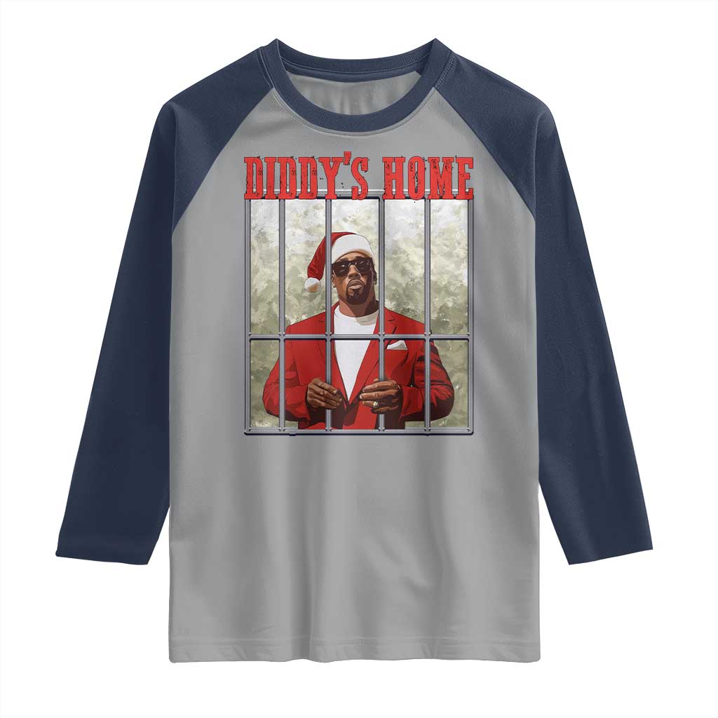 Funny Dirty Christmas Santa Diddy's Home Raglan Shirt - Wonder Print Shop