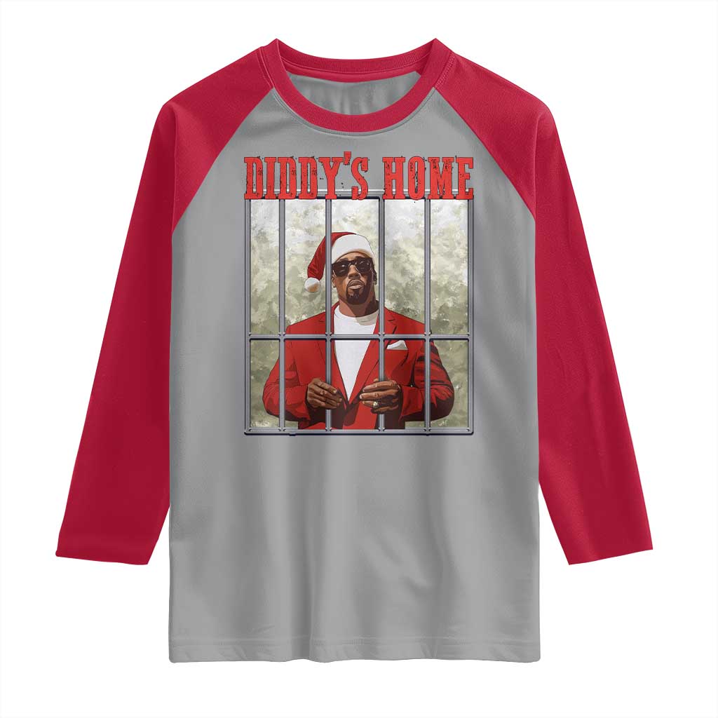 Funny Dirty Christmas Santa Diddy's Home Raglan Shirt - Wonder Print Shop