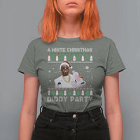 Funny Dirty Santa Diddy Christmas T Shirt For Women A White Xmas Diddy Party Snowflake - Wonder Print Shop