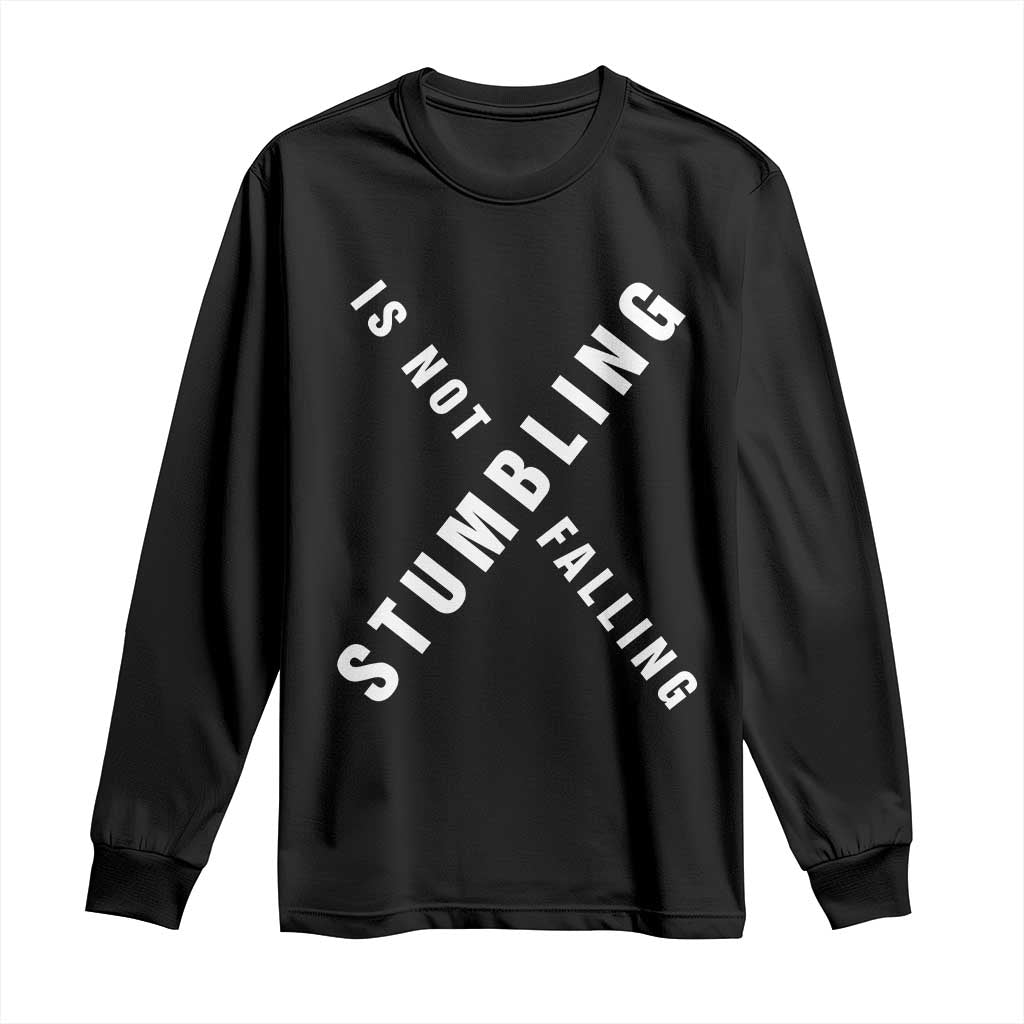 Malcolm X Stumbling Is Not Falling Long Sleeve Shirt Black History Month