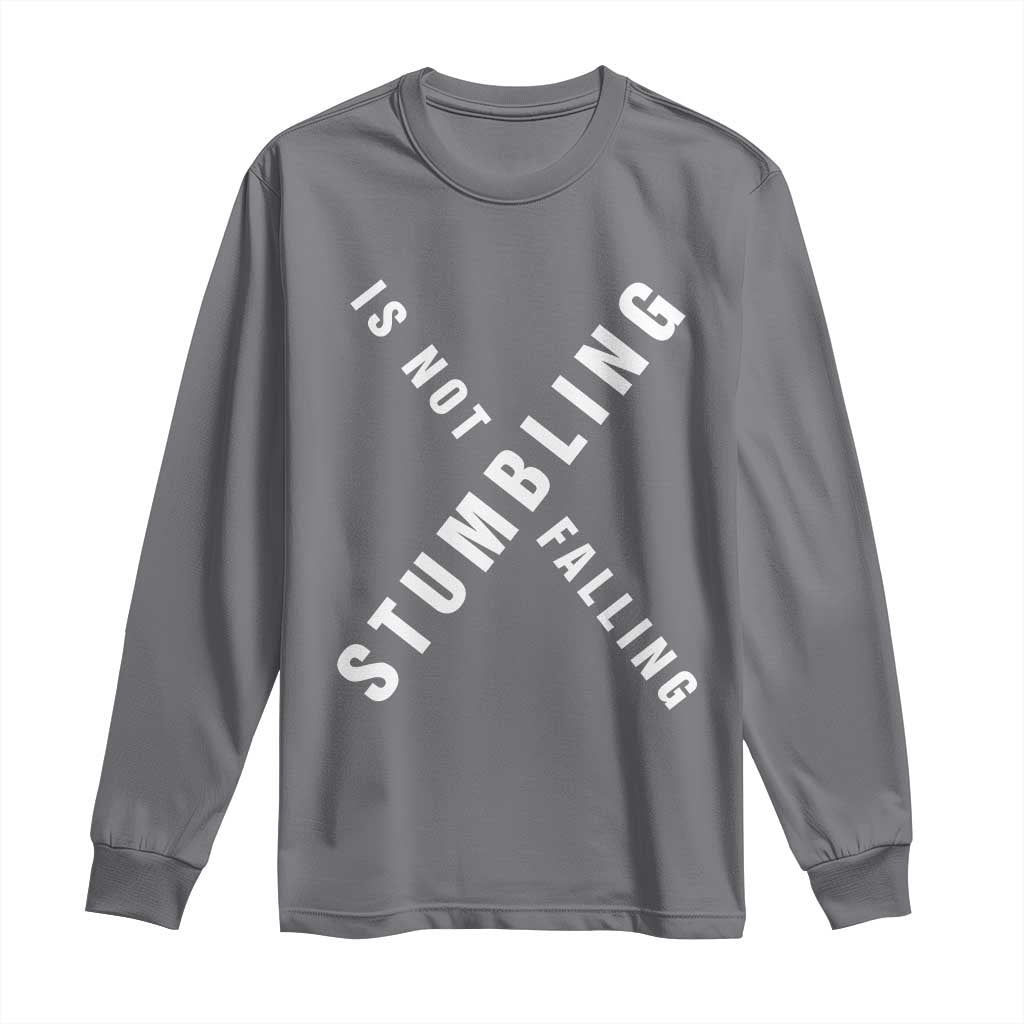 Malcolm X Stumbling Is Not Falling Long Sleeve Shirt Black History Month