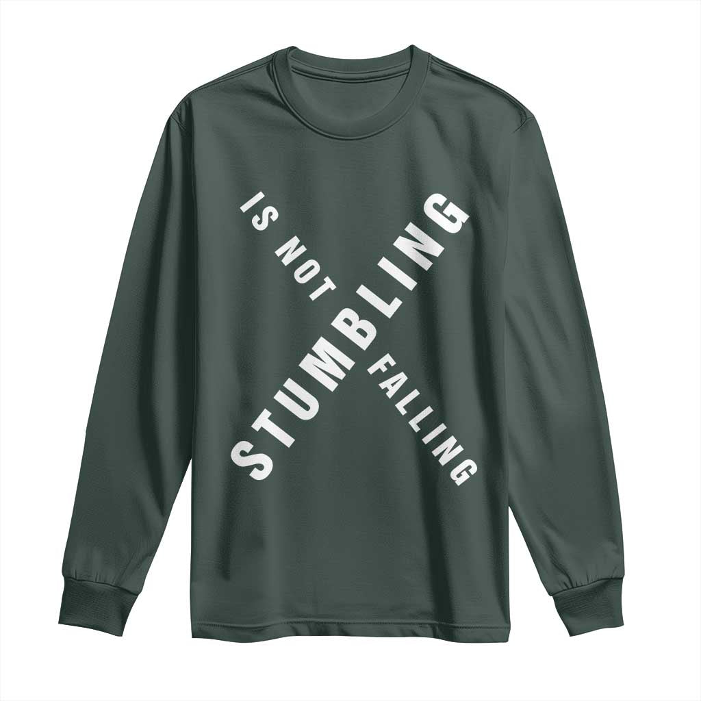 Malcolm X Stumbling Is Not Falling Long Sleeve Shirt Black History Month