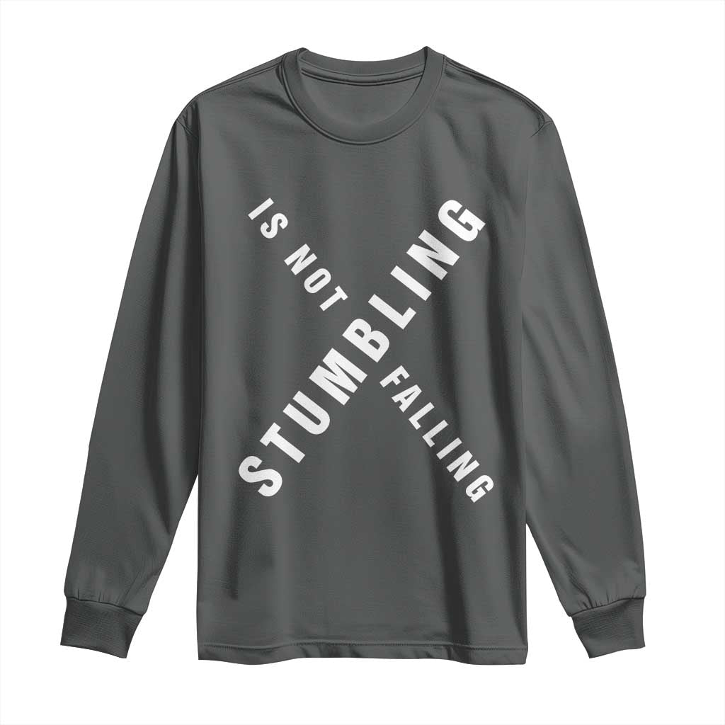 Malcolm X Stumbling Is Not Falling Long Sleeve Shirt Black History Month
