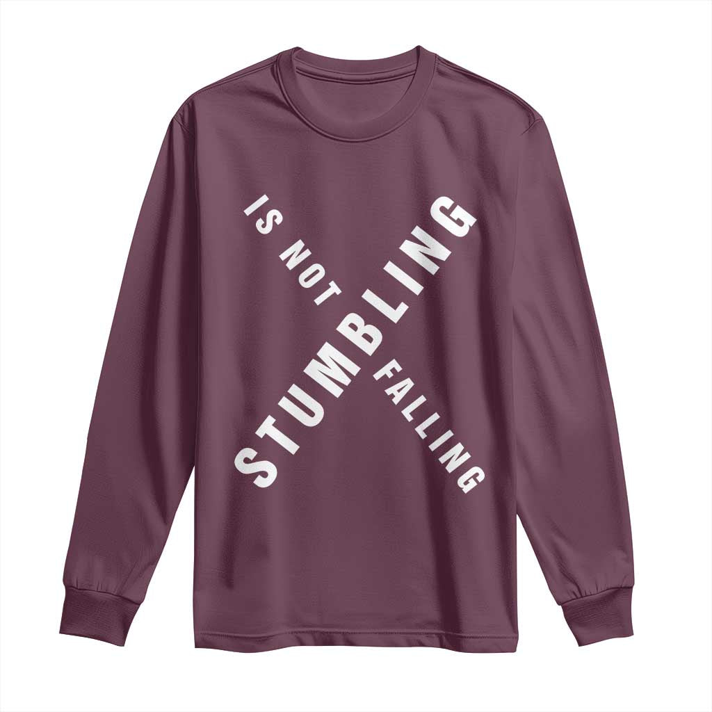 Malcolm X Stumbling Is Not Falling Long Sleeve Shirt Black History Month