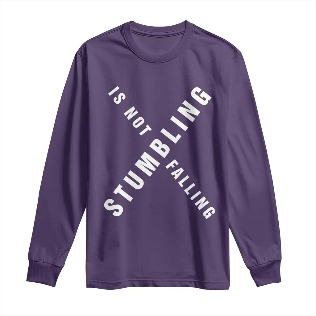 Malcolm X Stumbling Is Not Falling Long Sleeve Shirt Black History Month