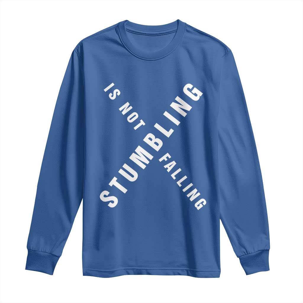 Malcolm X Stumbling Is Not Falling Long Sleeve Shirt Black History Month
