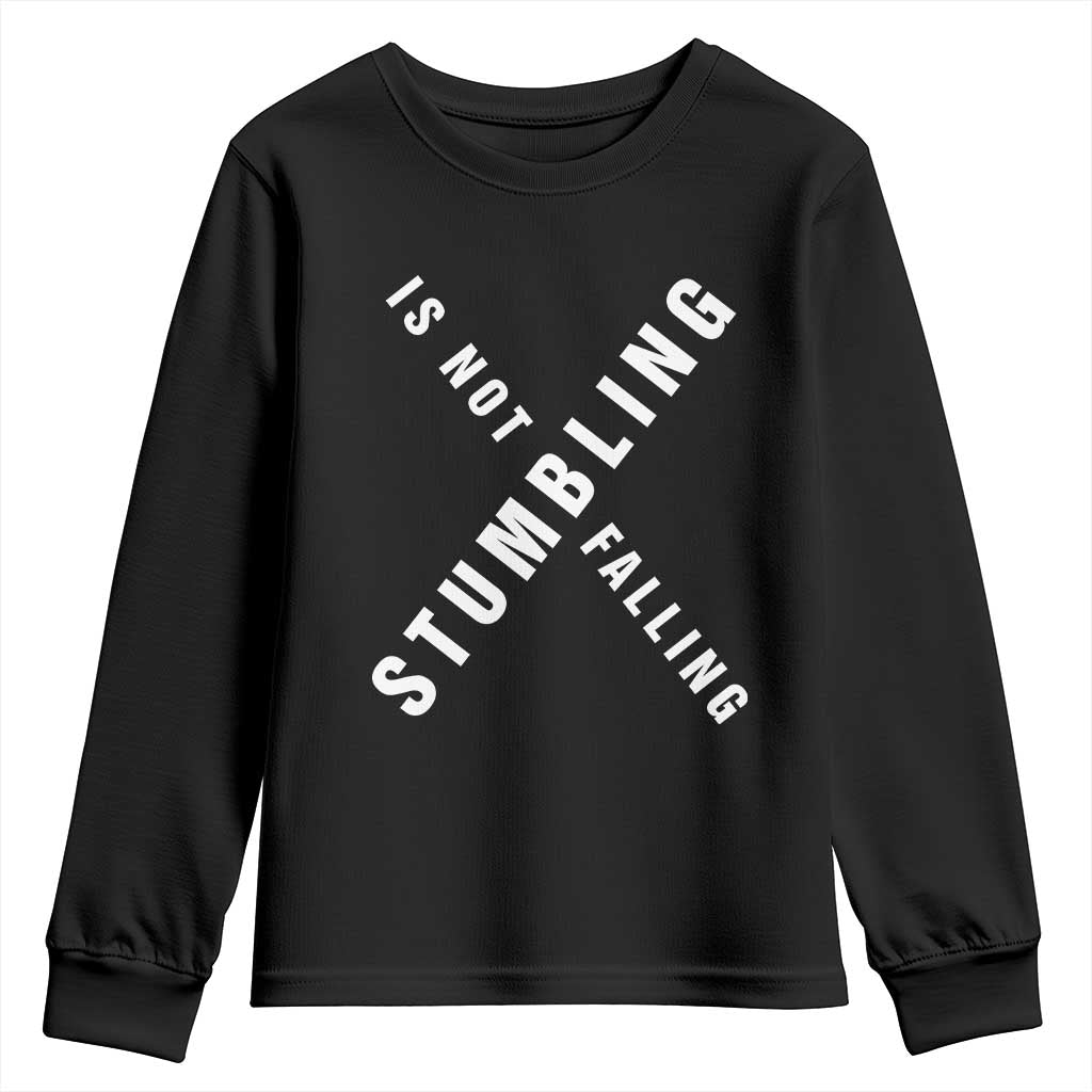 Malcolm X Stumbling Is Not Falling Youth Sweatshirt Black History Month